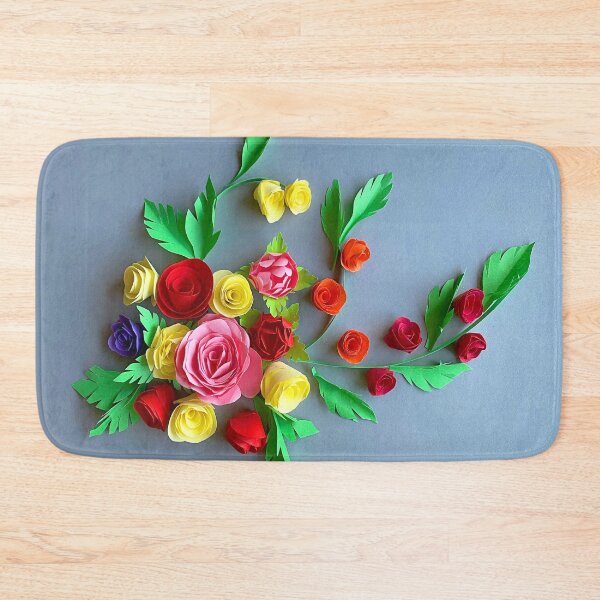 Item preview, Multicolour paper roses, quilled flowers on grey background (THIS IS A PRINT) designed and sold by folkyouall.