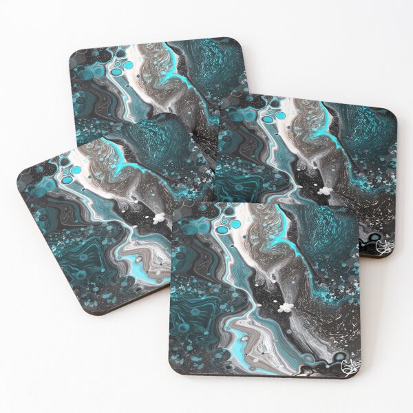 Item preview, Winter Storm, digital fluid pour with cells designed and sold by MayGreenAbgrall.