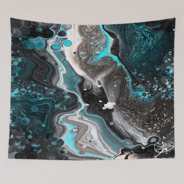 Item preview, Winter Storm, digital fluid pour with cells designed and sold by MayGreenAbgrall.