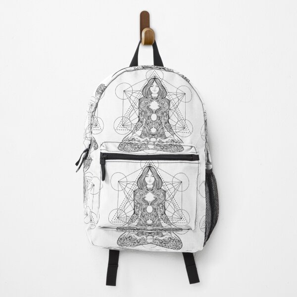 Item preview, Metatrone`s Cube Lotus Pose Meditation Black and White Ralice Yoga designed and sold by raliceyoga.