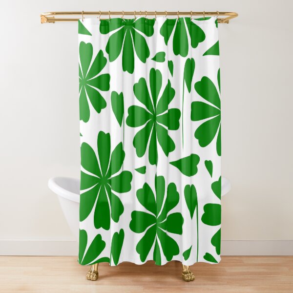 Giant green flowers with heart-shaped petals Shower Curtain
