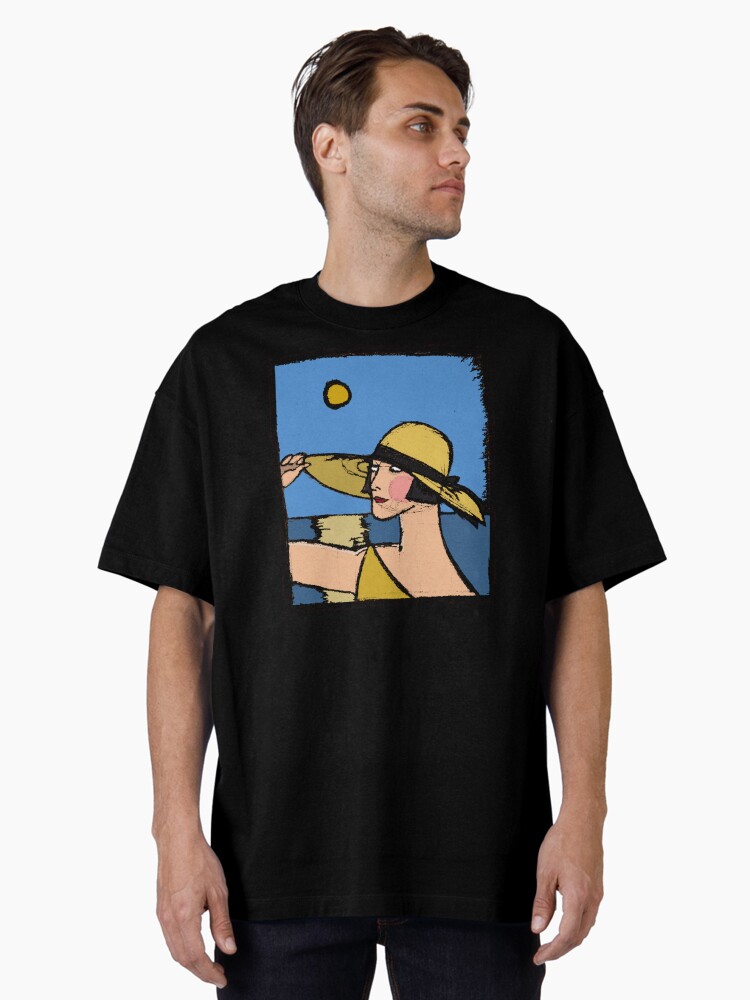 Thumbnail 1 of 7, Oversized T-Shirt, Adaptation of Marty's "Sur la Digue" designed and sold by kittenry.