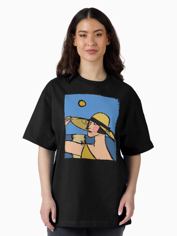 Thumbnail 2 of 7, Oversized T-Shirt, Adaptation of Marty's "Sur la Digue" designed and sold by kittenry.