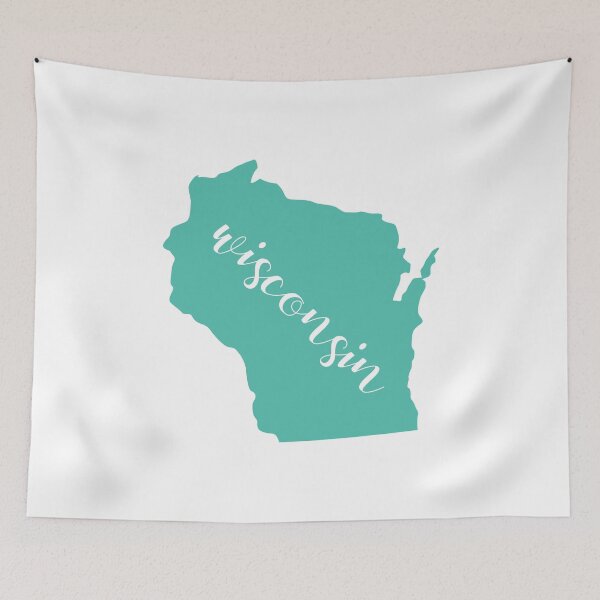 Item preview, Teal Wisconsin State WIS designed and sold by agdesigns6.