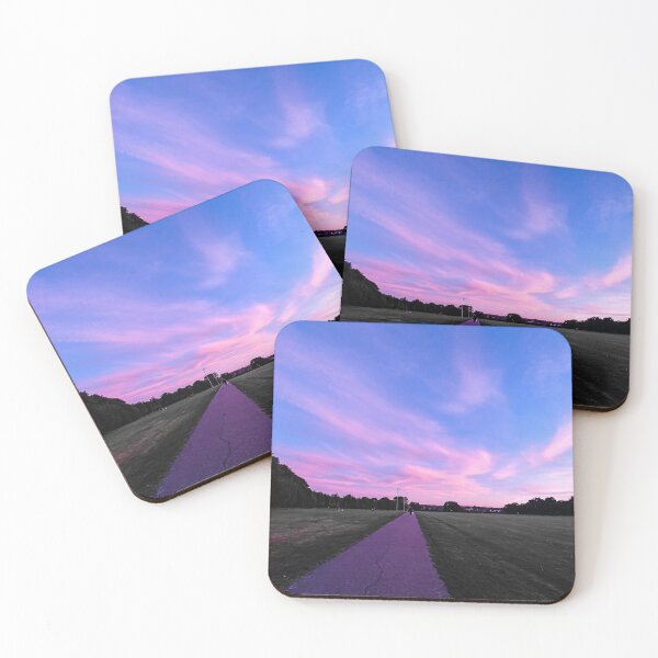 Item preview, Canterbury purple pink cloudy sunset field park outdoors path walking UK  designed and sold by am-mantilla2156.