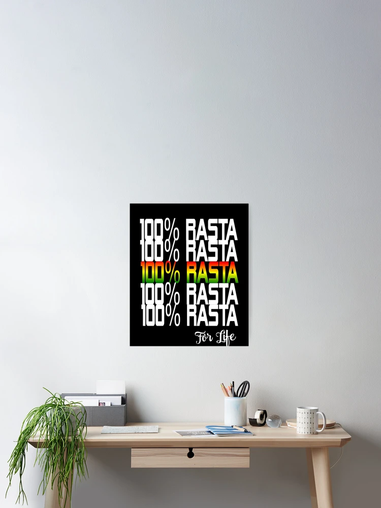 Thumbnail 2 of 3, Poster, 100% Rasta in Rasta Colors for Reggae Fans designed and sold by RastaColors.
