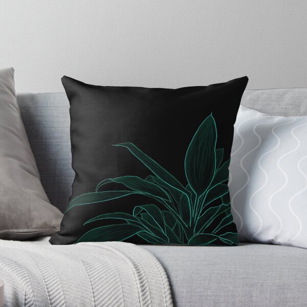 Abstract Plant Art | Green Plant Throw Pillow