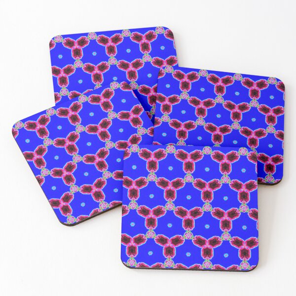 Item preview, MOUCHARABIEH 7 pattern oriental triangles petale psychedelic electric royal blue pink fushia designed and sold by dragonemma.