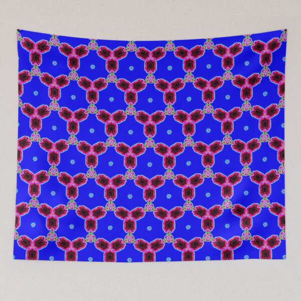 Item preview, MOUCHARABIEH 7 pattern oriental triangles petale psychedelic electric royal blue pink fushia designed and sold by dragonemma.