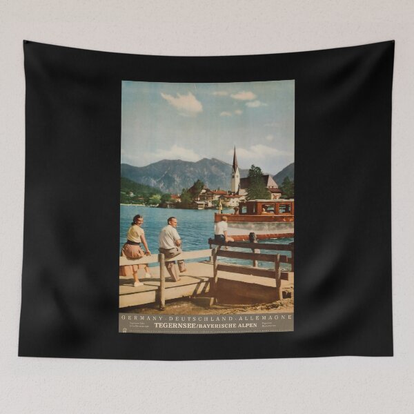 Artikelvorschau, retro classic Tegernsee Bayerische Alpen poster entworfen und verkauft von CorasPosters.