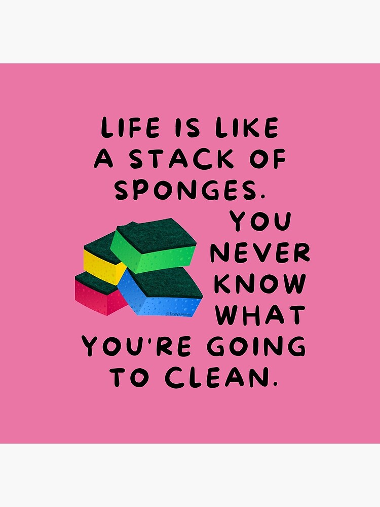 Thumbnail 5 of 5, Coasters (Set of 4), Life is Like a Stack of Sponges Housekeeping Humor designed and sold by SavvyCleaner.