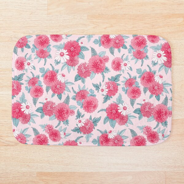 Item preview, Raspberry Pink Watercolor Dahlias & Daisies Floral Pattern designed and sold by KearonAlexandra.