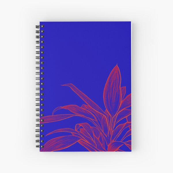 Abstract Plant Art | Blue Plant | Red Plant Spiral Notebook