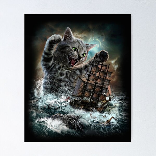 Item preview, Monster Tabby Cat Ambush Battle Ship designed and sold by Fox-Republic.
