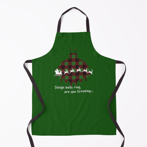 Item preview, Sleigh Bells Ring Santa sleigh plaid ornament designed and sold by TeeThePeople.