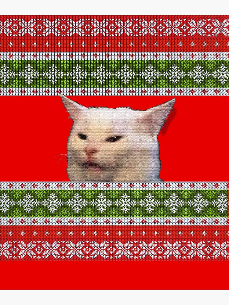 Woman Yelling At Ugly Christmas Sweater Cat Meme Woman Yelling At