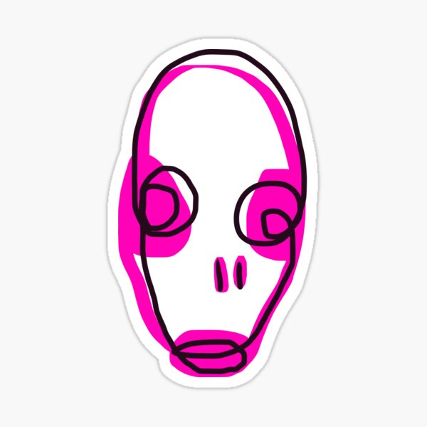 Pink on the Inside - Hand Drawn Digital Print by ObKrux Sticker