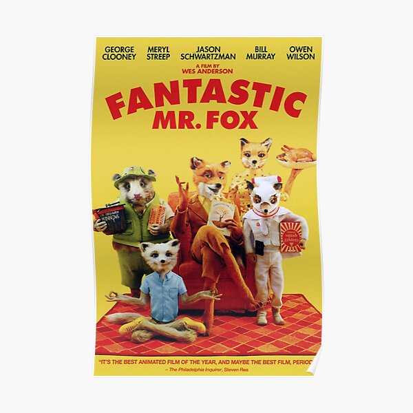 fantastic mr fox family yellow Poster