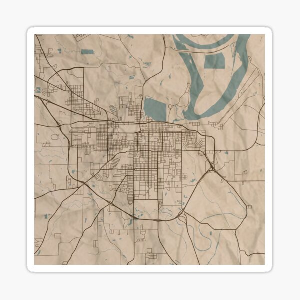 Pine Bluff Sepia Map Sticker For Sale By Cptvdesign Redbubble