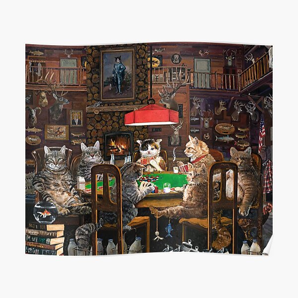 Cats Playing Poker Poster