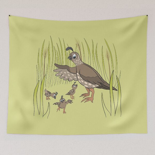 Item preview, Quail and Chicks in Grass designed and sold by hlafflin.