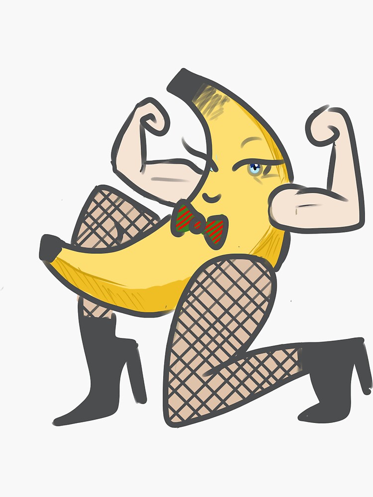 "banathan, leggy banana man" Sticker for Sale by roseoflogic Redbubble