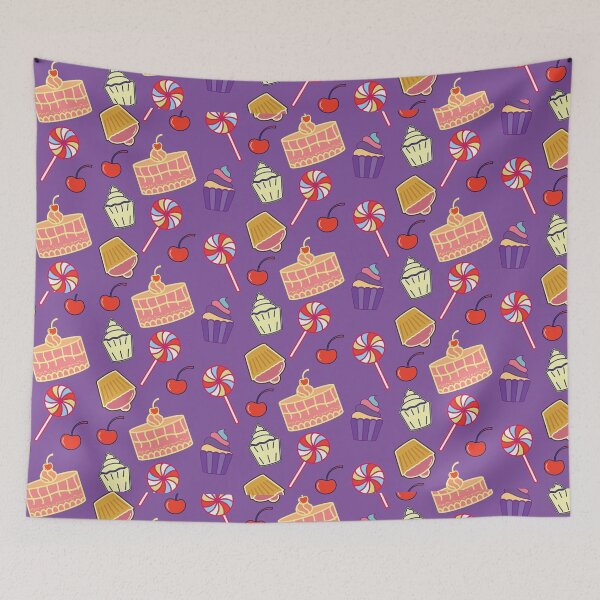 Item preview, Cake and Lollipop Pattern - Voilet designed and sold by simpleones.