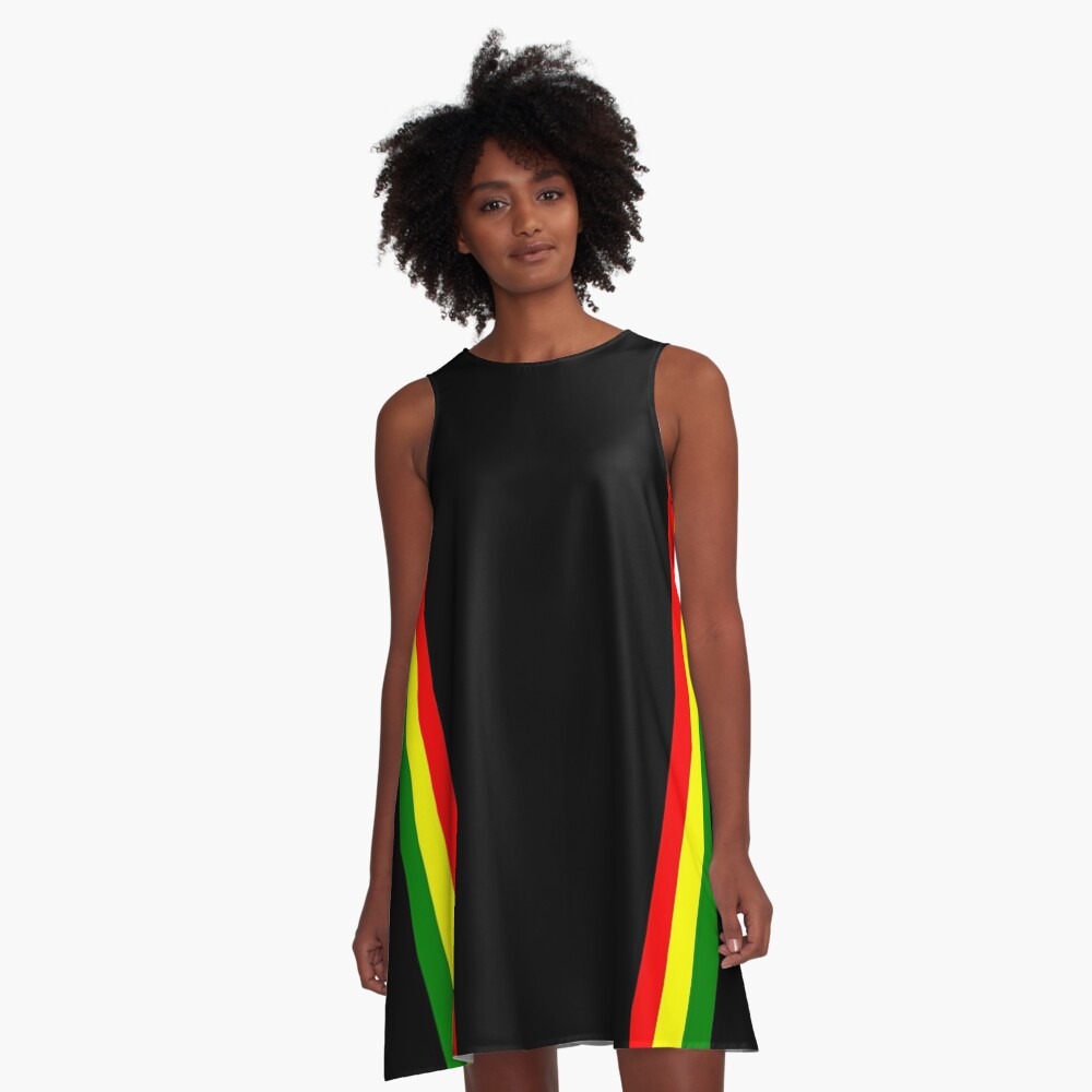 Rasta Stripe Rasta Color Pattern A Line Dress For Sale By Rastacolors Redbubble