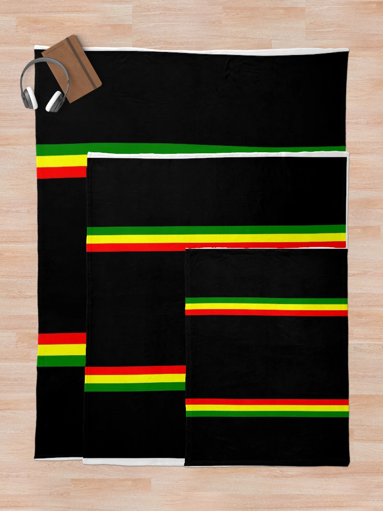 Thumbnail 5 of 6, Throw Blanket, Rasta Stripe Rasta Color Pattern designed and sold by RastaColors.