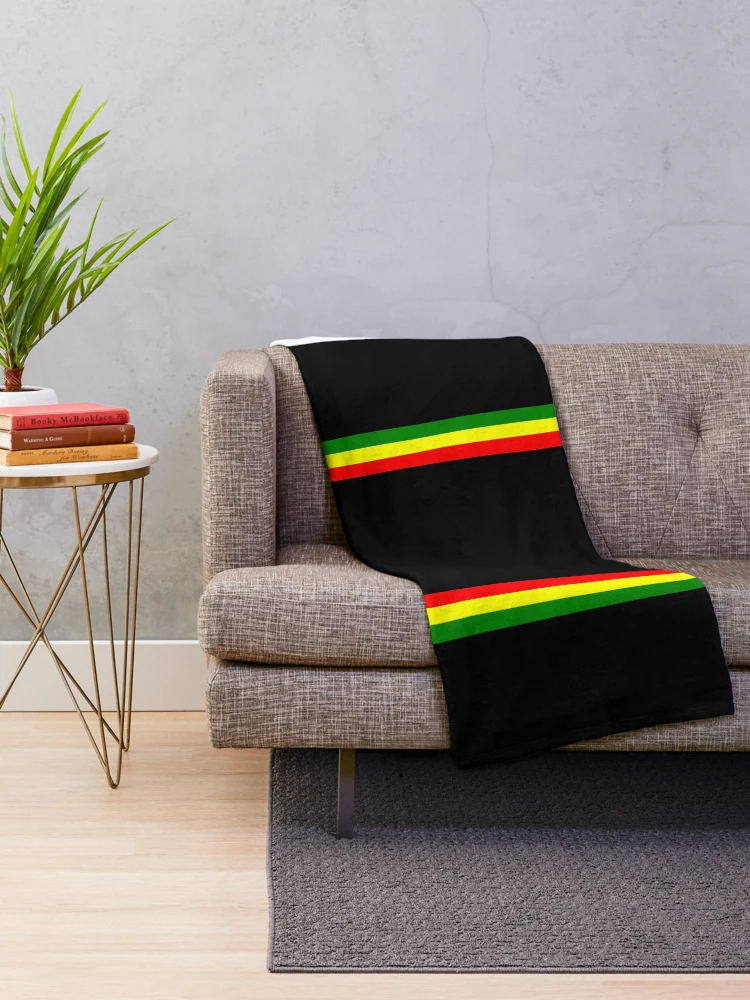 Thumbnail 2 of 6, Throw Blanket, Rasta Stripe Rasta Color Pattern designed and sold by RastaColors.