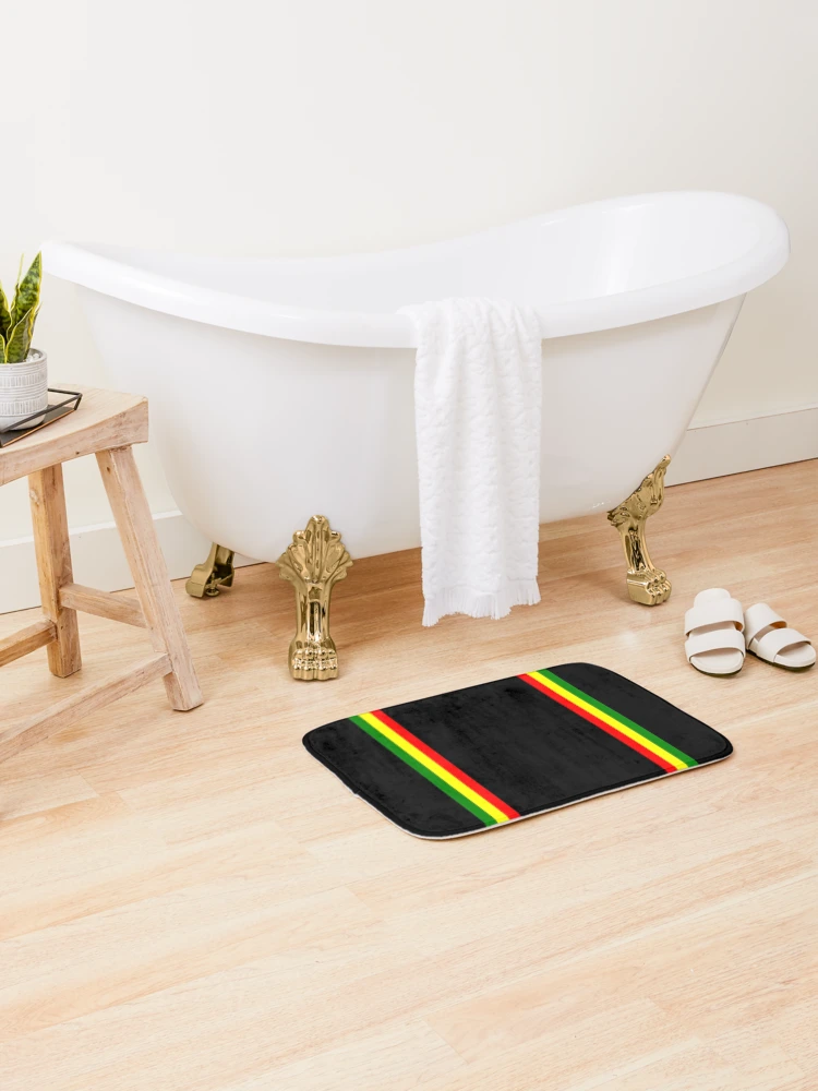 Thumbnail 2 of 6, Bath Mat, Rasta Stripe Rasta Color Pattern designed and sold by RastaColors.