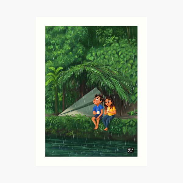 Rain and chai Art Print