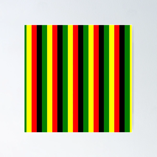 Rasta Colors Red Green Gold Bright Colored Striped Pattern