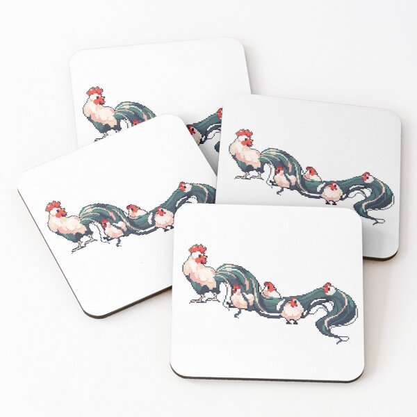 Aperçu de l'œuvre Poulets Onagadori créée et vendue par paperfinch.