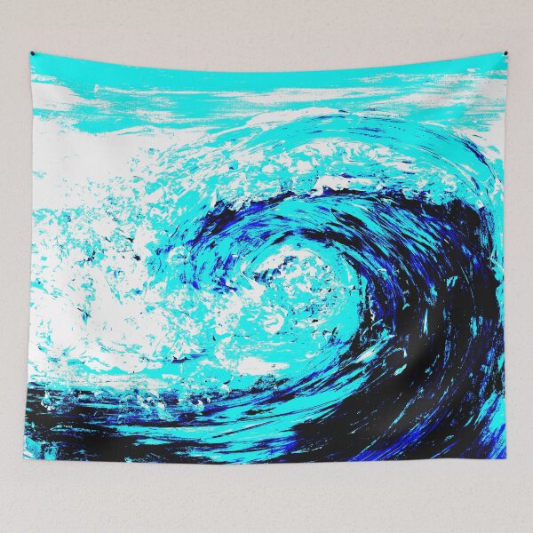 Item preview, Big wave abstract painting. designed and sold by LaBellCreative.