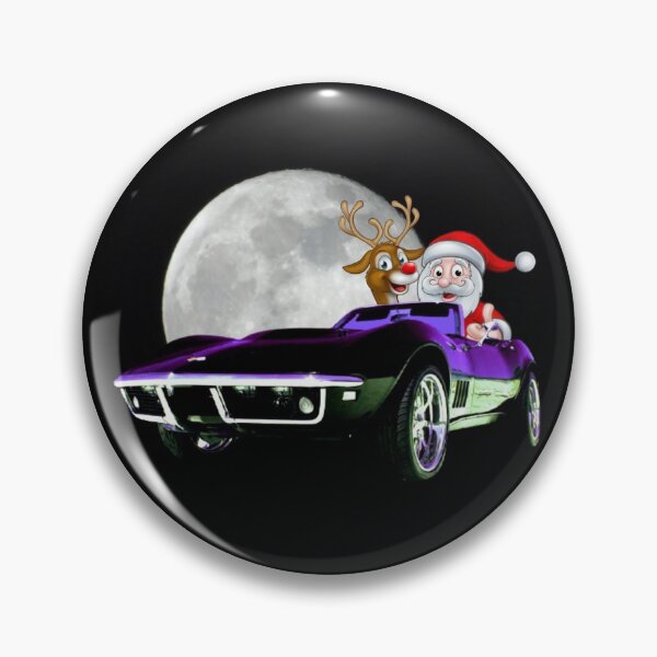 Aperçu de l'œuvre Joyeux Noël Santa Claus et Rudolph In Vette créée et vendue par MuscleCarTs.