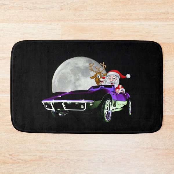 Aperçu de l'œuvre Joyeux Noël Santa Claus et Rudolph In Vette créée et vendue par MuscleCarTs.