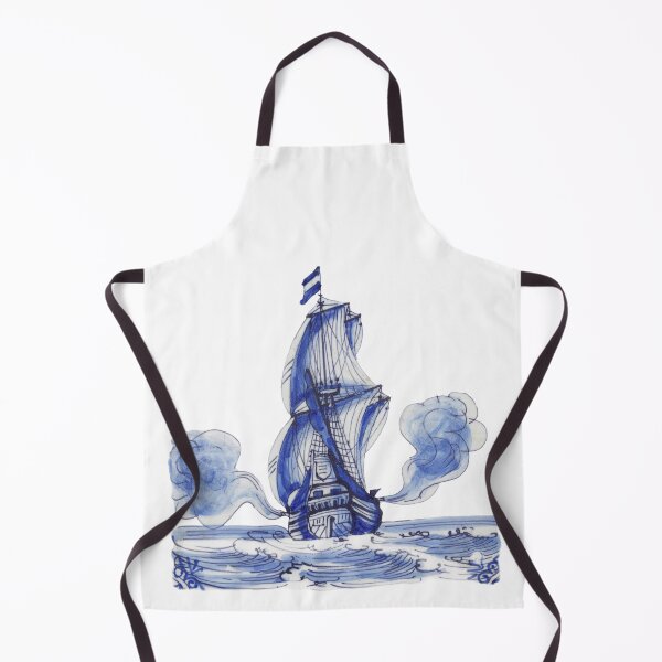 Item preview, Delft 17thC Blue and White Sailing Ship designed and sold by StickerArtwork.