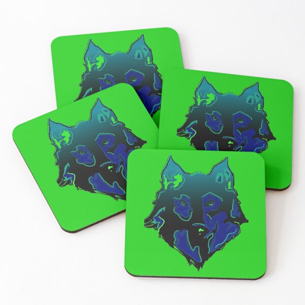 Item preview, blue green neon wolf designed and sold by THE AMERICAN TEEVANGELIST.