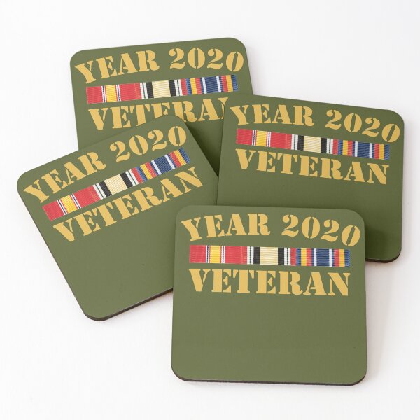Item preview, Year 2020 Veteran with Iran Afghanistan War Ribbons - Army Green designed and sold by johnta17.