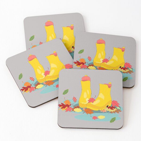 Item preview, Autumn leaves, rain puddle and yellow wellies designed and sold by orangerinka.