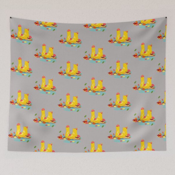 Item preview, Autumn leaves, rain puddle and yellow wellies designed and sold by orangerinka.
