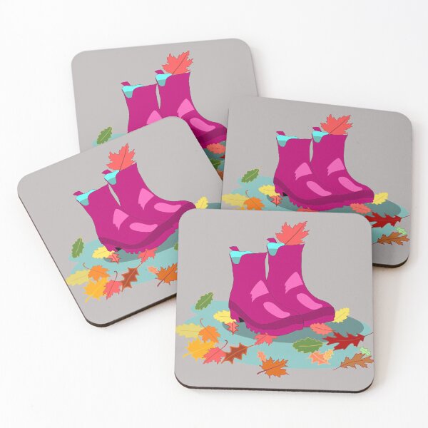 Item preview, Copy of Autumn leaves, rain puddle and pink wellies designed and sold by orangerinka.
