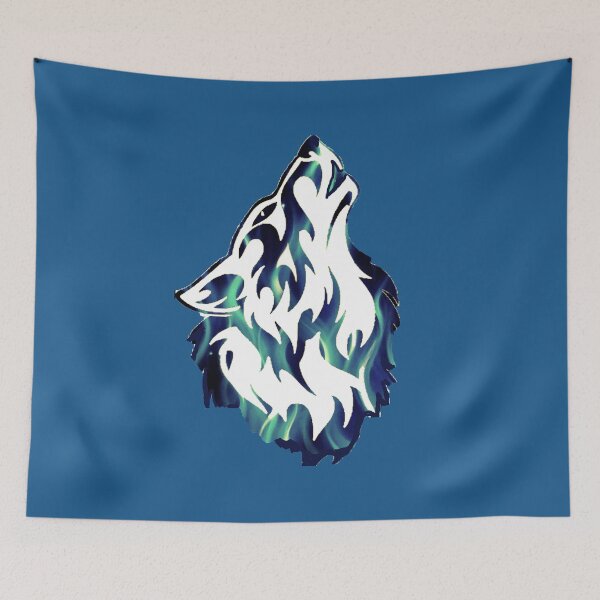 Item preview, howling blue flame wolf designed and sold by THE AMERICAN TEEVANGELIST.