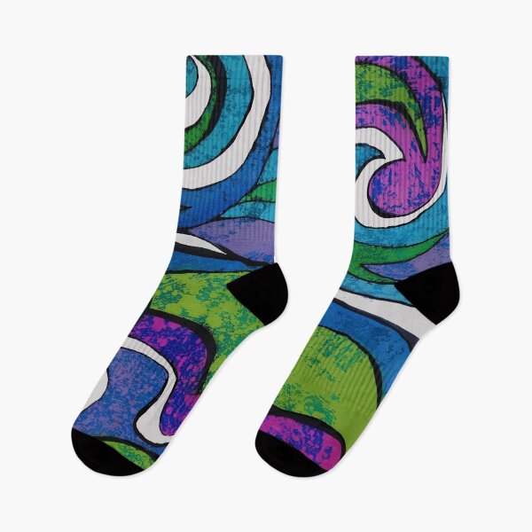 Item preview, Sponge Textured Psychedelic Swirls in purples, Violets,Greens Blues and Turquoise designed and sold by Leslie Rogers Todder.
