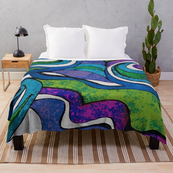 Item preview, Sponge Textured Psychedelic Swirls in purples, Violets,Greens Blues and Turquoise designed and sold by Leslie Rogers Todder.