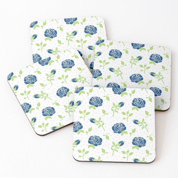 Item preview, Roses and spots blue on white designed and sold by Kerryns-Designs.