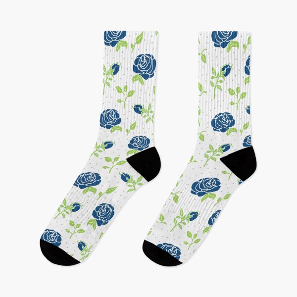 Item preview, Roses and spots blue on white designed and sold by Kerryns-Designs.