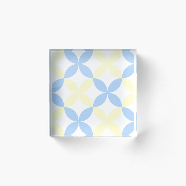 yellow and blue patterns Acrylic Block