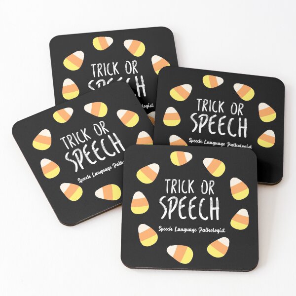Item preview, Trick or Speech - cute Halloween SLP design (white text) designed and sold by Artbyacat.